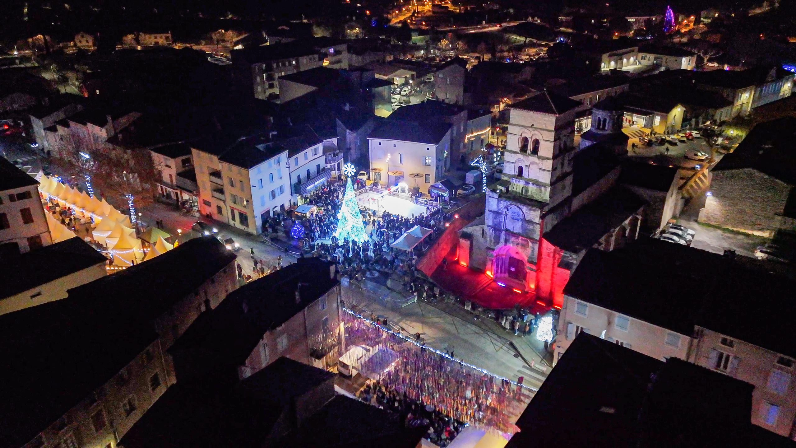 Marché Noël vue du ciel