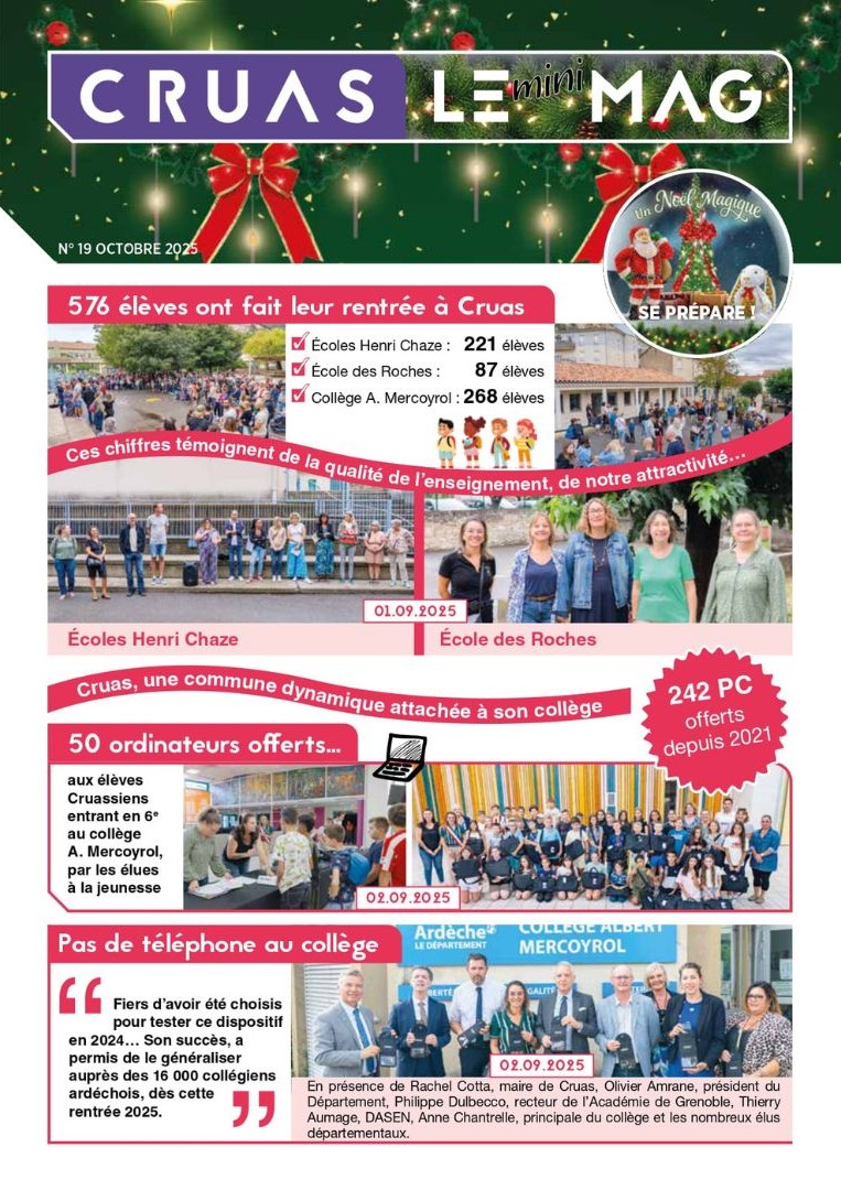 Magazine Communal de Cruas - MiniMAG N° 19 - Octobre 2025